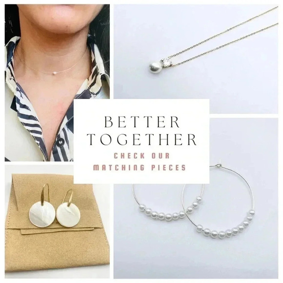 Pearl Hoops Earrings - Picture 4 of 4